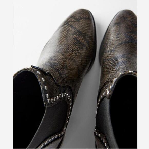 ZARA Brown US 6.5 Almond Toe Boots NWT - Picture 4 of 13